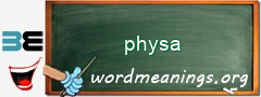 WordMeaning blackboard for physa